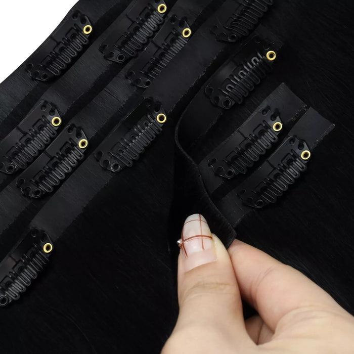 [Pre-Sale] Injection PU Clip in Hair Extensions Best Clip in Hair Natural Black #1B