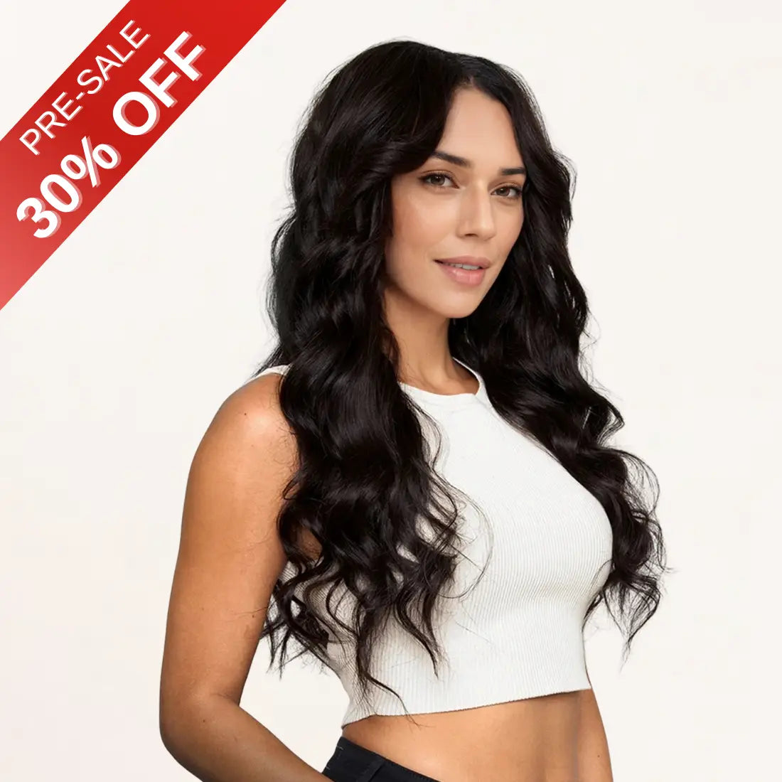 [Pre Sale] Injection PU Clip in Hair Extensions Best Clip in Hair Jet Black#1