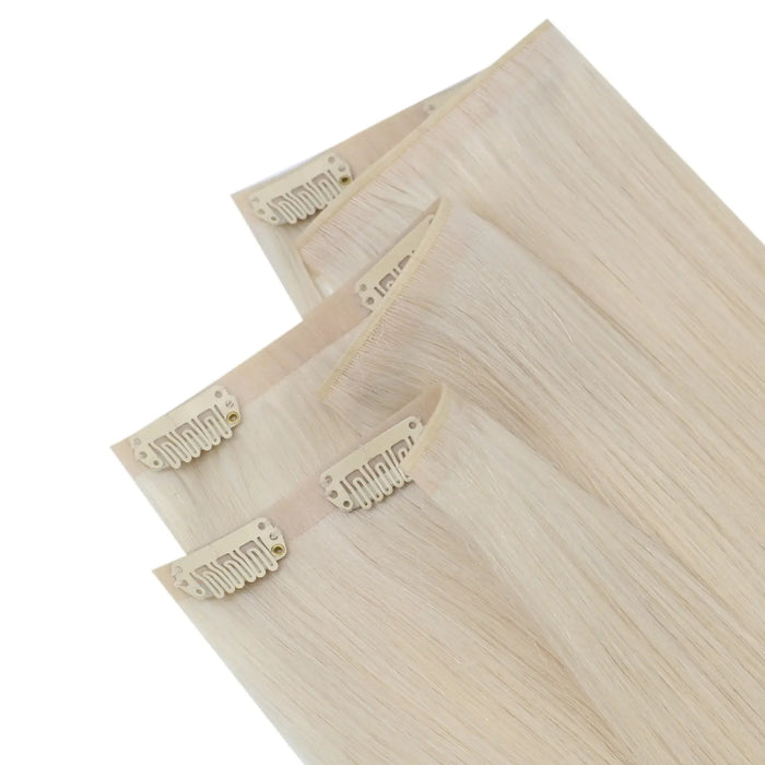 [Pre-Sale] Genius PU Clip in Hair Extensions Best Human Hair Clip Blonde #60