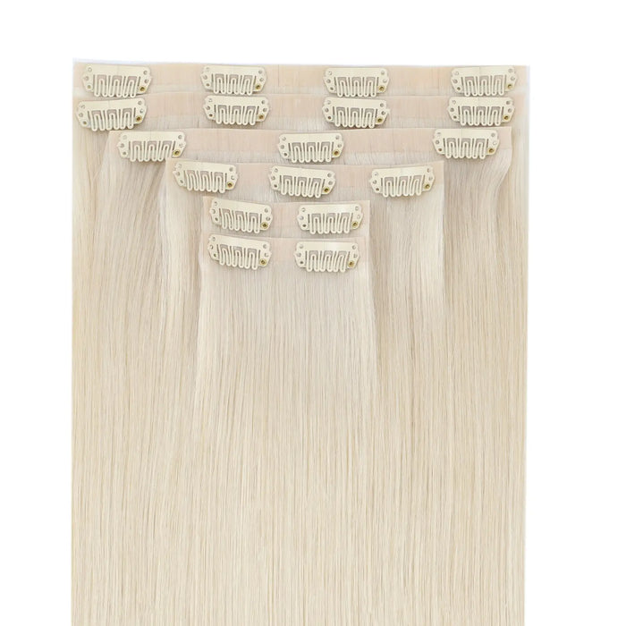 [Pre-Sale] Genius PU Clip in Hair Extensions Best Human Hair Clip Blonde #60