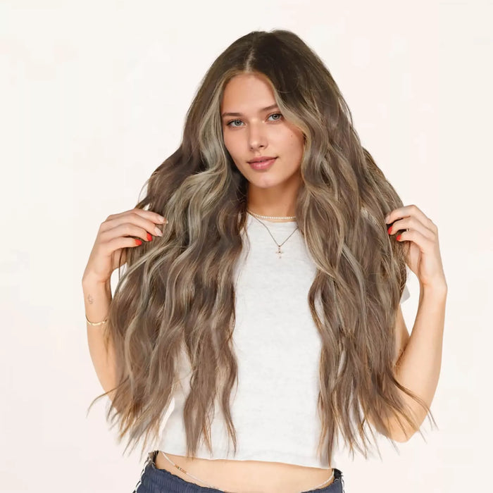 [Pre-Sale] Injection PU Clip in Hair Extensions Best Clip in Hair Balayage Blonde#3/8/22