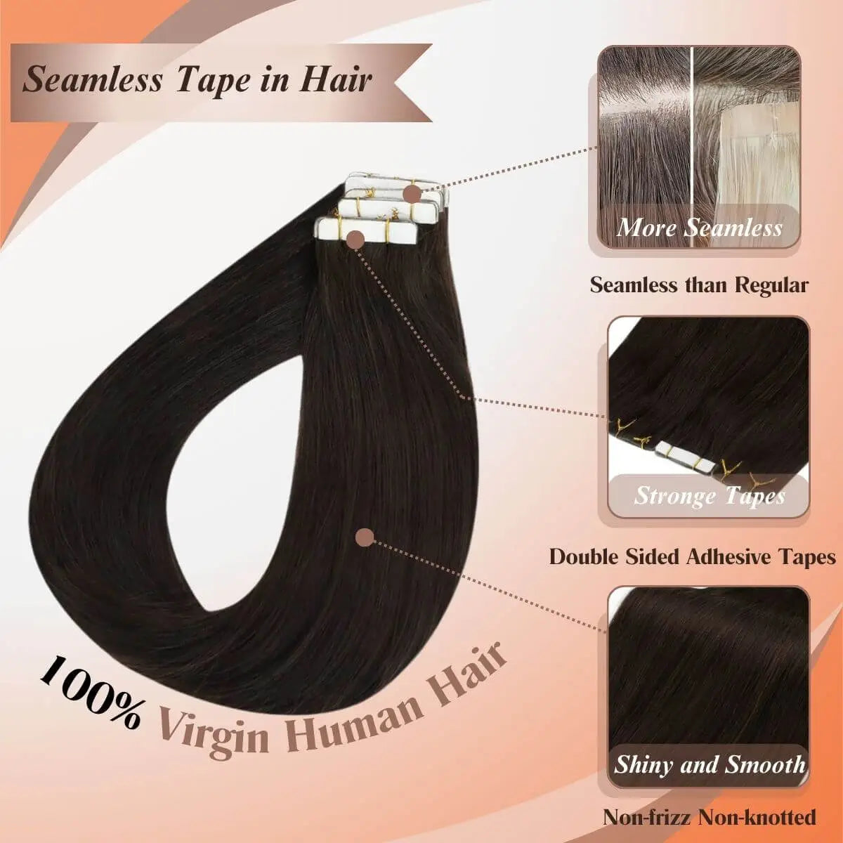 injected tape in hair extensions virgin human hair