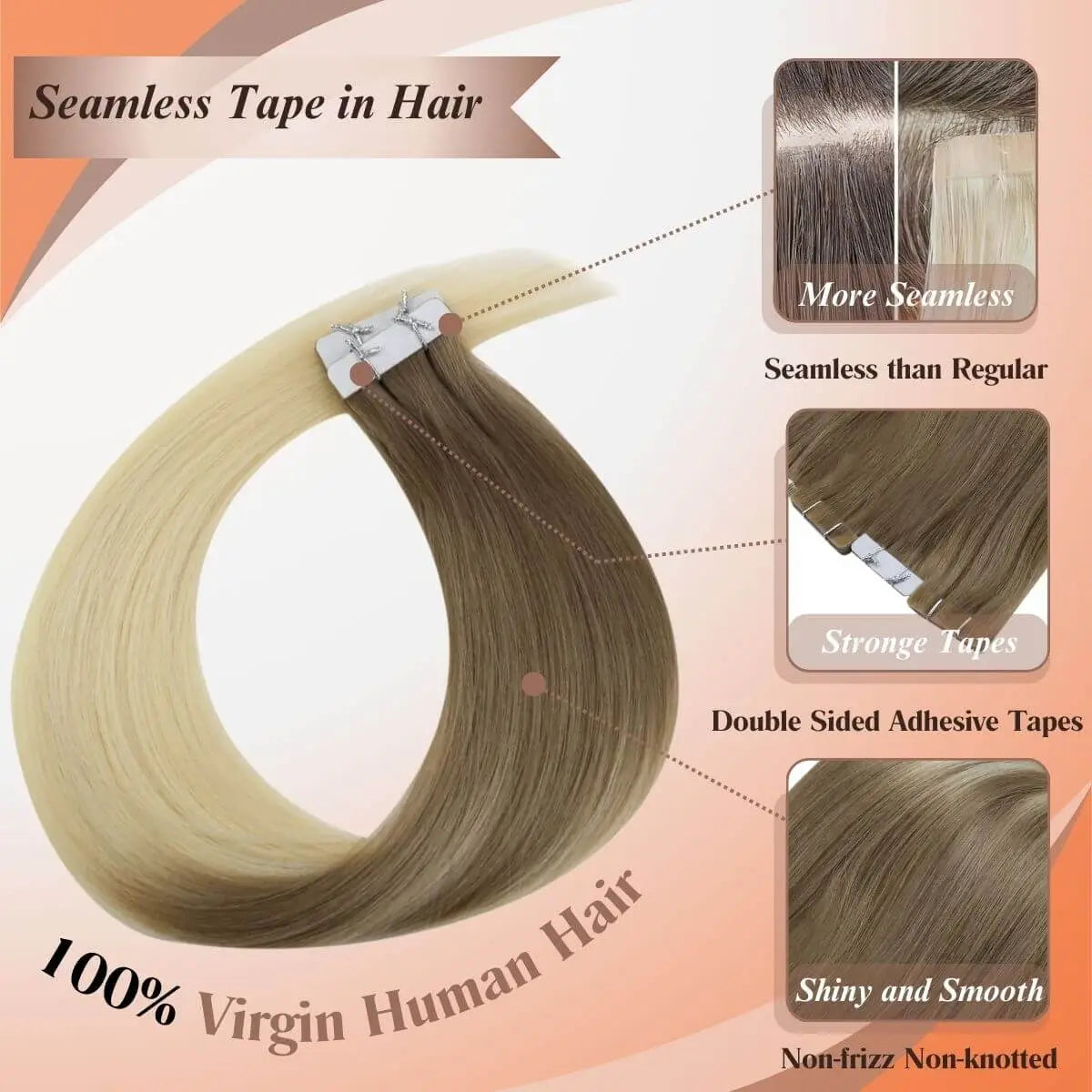 balayage tape in hair extensions