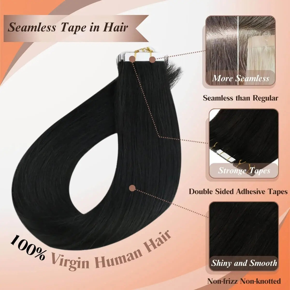 tape in hair extensions virgin human hair
