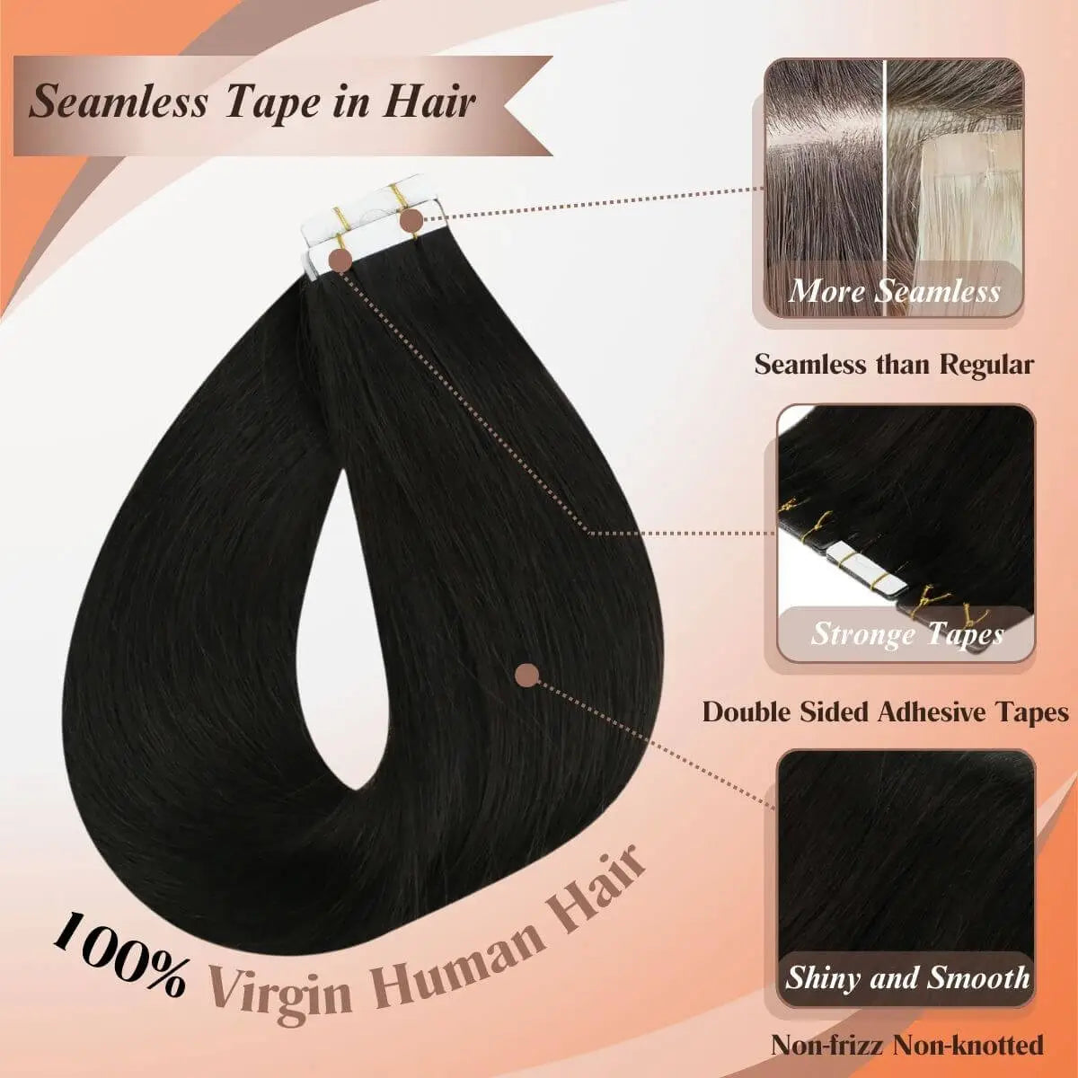 seamless injection tape in hair extensions for black hair