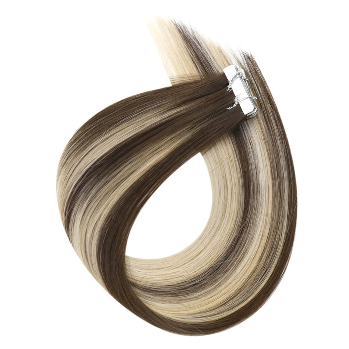 sunny hair, lasting one year hair, invisible seamless virgin hair, injection tape in hair, high quality human hair, hair tape extensions, 100% virgin tape in hair extensions, highest salon quality hair