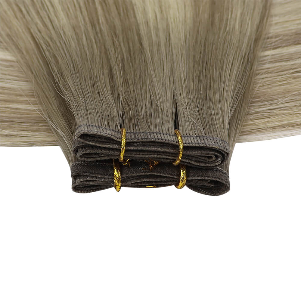 flat_silk_weft_hair-extensions，sew in hair extensions
