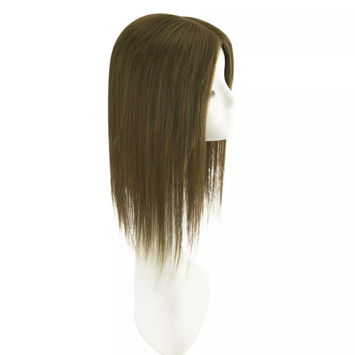 [Virgin Hair] Fishnet Human Hair Toppers Medium Brown For Women #4