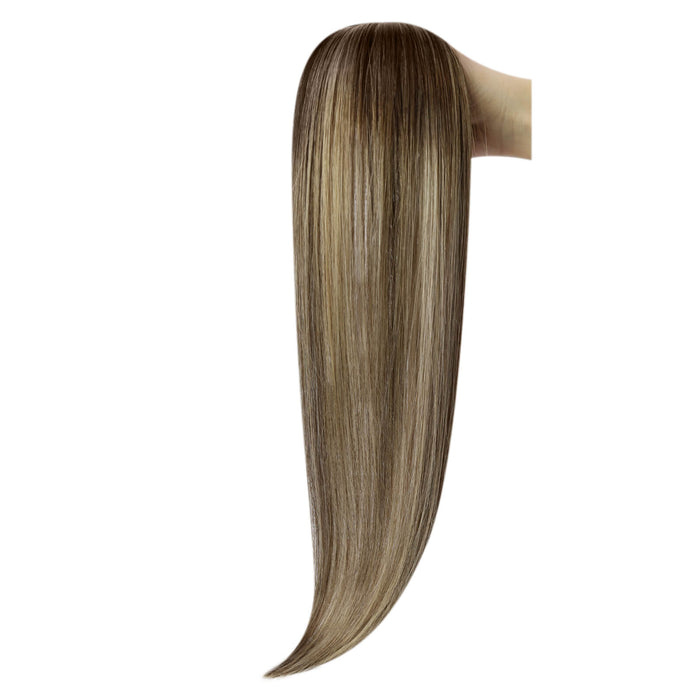 sunny hair in tape extensions, blonde tape in extensions, best quality virgin tape in hair extensions, high quality, natural tape ins, balayage brown virgin tape ins, 100% virgin tape in, invisible seamless virgin hair, lasting long hair