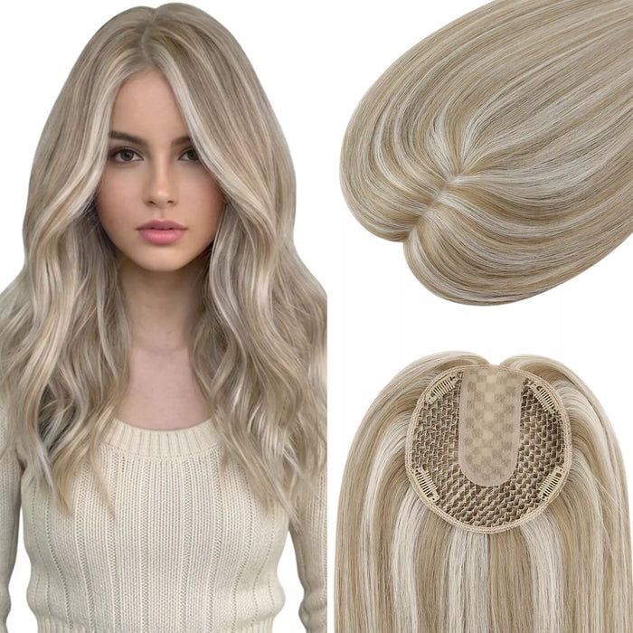 full cuticle virgin human hair toppers fishnet base