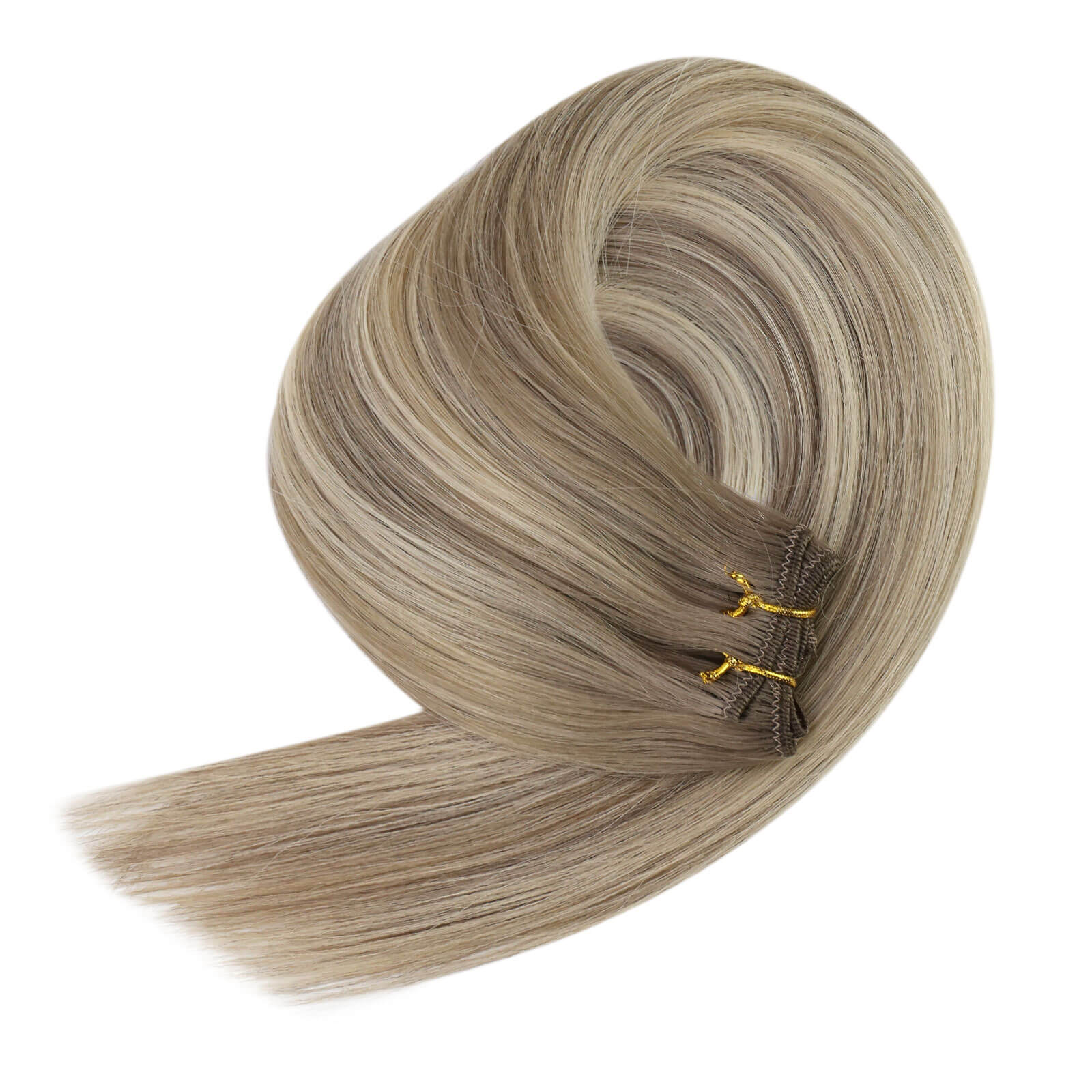 sew in hair extensions balayage color