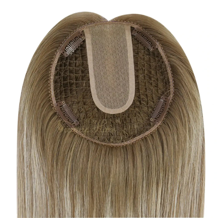 human hair toppers fishnet base for women