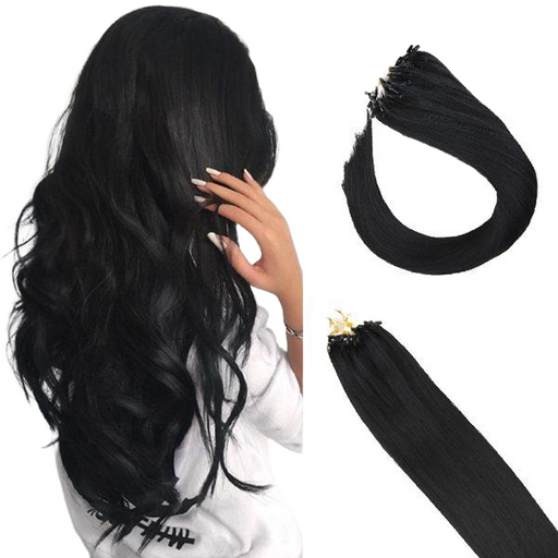 micro link human hair extensions black