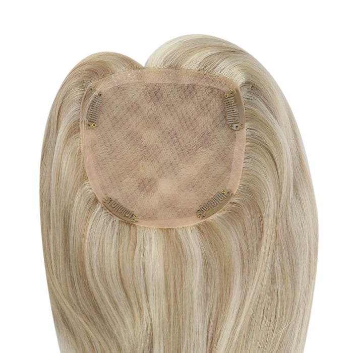 highlight blonde human hair toppers
