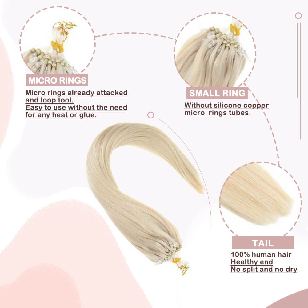 micro ring hair extensions human hair