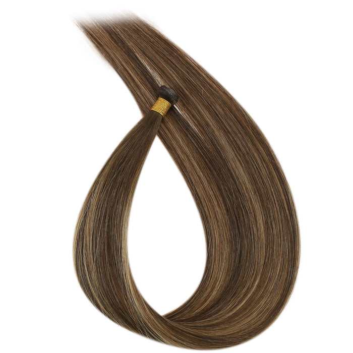 balayage brown hair sew in hair extensions genius weft