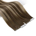 tape in human hair extensions balayage color