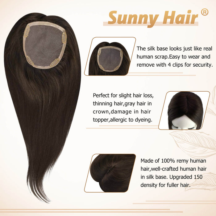 brown color human hair toppers