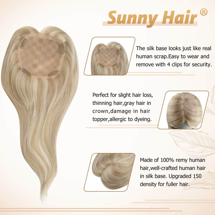 human hair topper hand-tied hairpiece