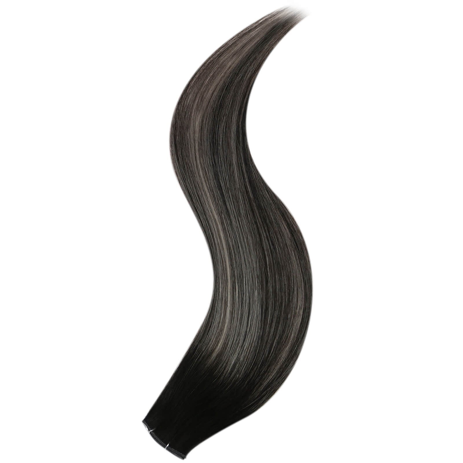 genius weft hair extensioms black with silver