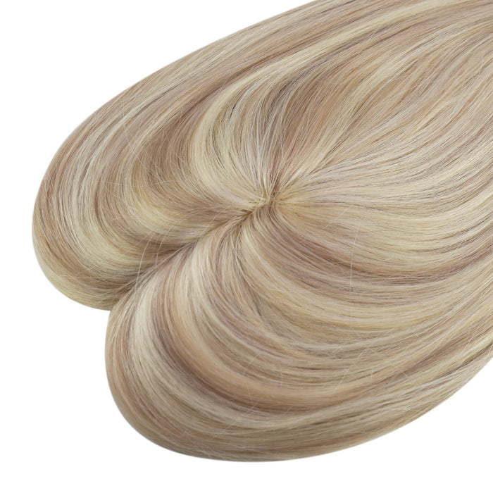 Sunny Hair Topper,Silk hair topper,mono topper hair,Mono Topper,human hair topper,high quality remy hair extensions,hair topper women,hair topper wig,hair topper silk base,hair topper human hair,hair topper,balayage blonde with brown,blonde hair, light brown hair,Hair Volumizers,Clip-In Hair Volumizers