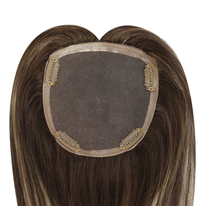 human hair topper easy apply and remove