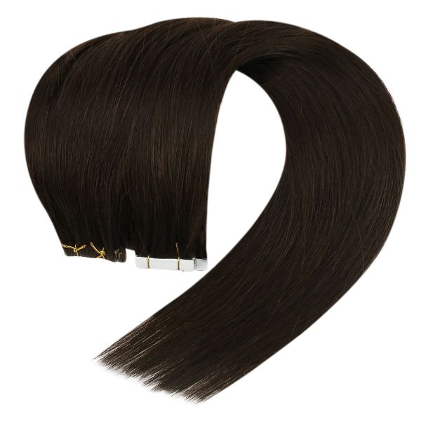 virgin injected tape in hair extensions brown hair