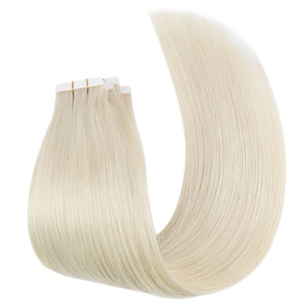 platinum blonde tape in hair extensions